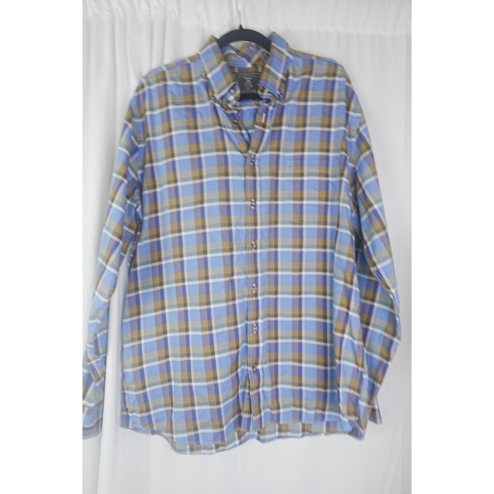 Maker And Company MMX‎ Men's XL Plaid Long Sleeve Button Down Shirt 100% Cotton